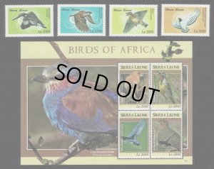 画像1: シエラレオネ切手　2009年　アフリカの鳥　ヒメヤマセミ　8種 (1)