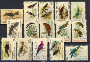 画像1: ノーフォーク島切手　1970-71年　鳥　オナガナキサンショウクイ　15種 (1)