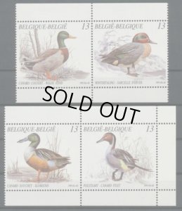 画像1: ベルギー切手 1989年 カモ　鳥　4種　 (1)