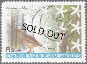 画像1: パキスタン切手　2003年　パキスタン全国切手展   鳥　1種 (1)