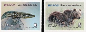 画像1: イタリア切手　2021年　ヨーロッパ（C.E.P.T.）絶滅危惧種　マルシカヒグマ　2種 (1)