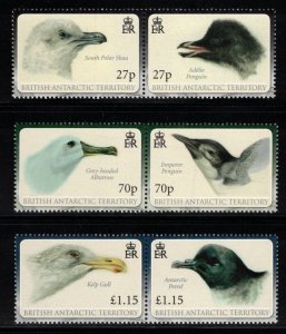 画像1: イギリス領南極地域切手　2010年　南極の 鳥　アデリーペンギン　コウテイペンギン　6種 (1)