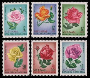 画像1: ベトナム切手　1968年　バラ　花　6種 (1)