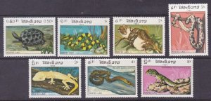 画像1: ラオス切手　1984年　爬虫類　ダイヤモンドガメ　7種 (1)