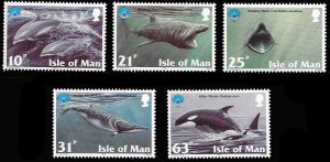 画像1: マン島切手 　1998年　国際海洋年 　ユネスコ　イルカ　5種 (1)