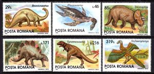 画像1: ルーマニア切手　1993年　恐竜　先史時代の動物　6種 (1)