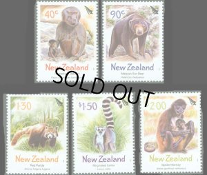 画像1: ニュージーランド切手 　2004年　動物園の 動物　レッサーパンダ　5種 (1)