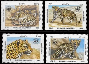 画像1: アフガニスタン切手　1985年　WWF  ヒョウ　4種 (1)