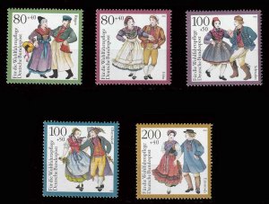 画像1: ドイツ切手 1993年　ドイツ各地の民族衣装　社会福祉　5種 (1)