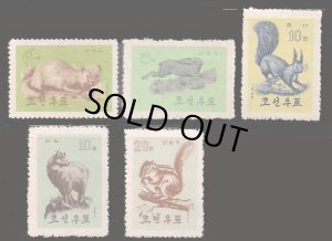 画像1: 北朝鮮切手　1962年　朝鮮ウサギ　動物　5種 (1)