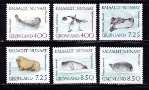 画像1: グリーンランド切手　1991年　海洋生物　ワモンアザラシ　6種 (1)