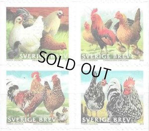 画像1: スウェーデン切手　 2012年 　家畜　鶏　鳥　4種 (1)