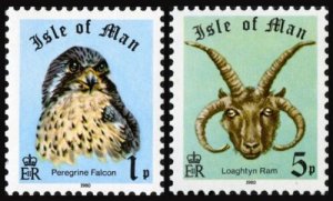 画像1: マン島切手  1980年　鳥　ハヤブサ　羊　ティンワルドの千年紀　2種 (1)