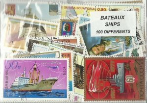 画像2: 世界の船切手 帆船 蒸気船 など セット100/200 (2)