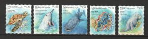 画像1: マレーシア切手　2020年　ジンベエザメ　海洋生物　5種 (1)