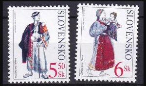 画像1: スロバキア 切手 2001年　民族衣装　2種 (1)