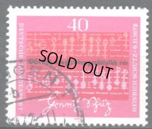 画像2: 西ドイツ切手 1972年　ハインリヒ・シュッツ　音符　1種 (2)