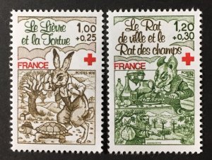 画像1: フランス切手 1978年　赤十字　イソップ寓話　2種 (1)