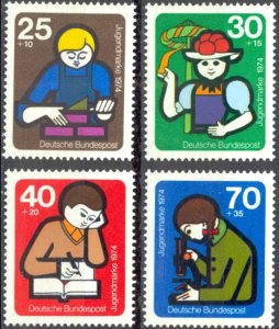 画像1: ドイツ  ベルリン切手 1974年　青少年福祉　4種 (1)