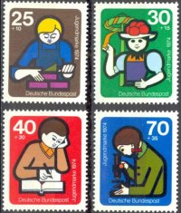 画像1: ドイツ  ベルリン切手 1974年　青少年福祉　4種