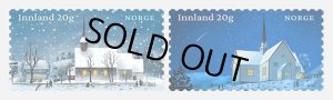 画像1: ノルウェー切手　2023年　クリスマス　教会　聖堂　2種 (1)