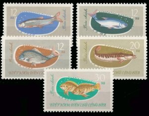 画像1: ベトナム切手　1963年　淡水魚養殖　カワスズメ 　魚　5種 (1)