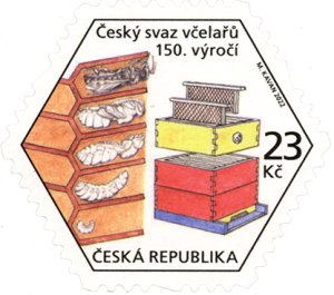 画像1: チェコ切手　2022年　チェコ養蜂家協会  150周年記念　蜂　1種 (1)