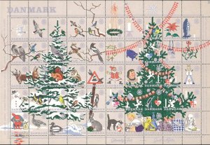 画像1: デンマーククリスマスシール　1961年　シート (1)