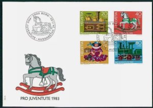 画像3: スイス切手  1982-83年 児童福祉 社会福祉 FDC 特別4枚セット 【切手と記念印スタンプが付いた記念封筒】 (3)