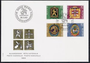 画像4: スイス切手  1982-83年 児童福祉 社会福祉 FDC 特別4枚セット 【切手と記念印スタンプが付いた記念封筒】 (4)