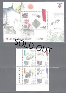 画像1: マカオ切手　2023年　新年　卯年  5種 (1)