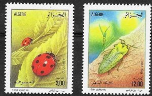 画像1: アルジェリア切手　1994年　昆虫　テントウムシ　2種 (1)