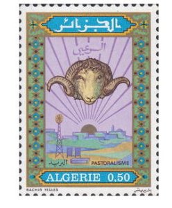 画像1: アルジェリア切手　1980年　羊の飼育　1種 (1)