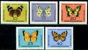 画像1: 東ドイツ DDR切手 1964年　蝶 　5種 (1)