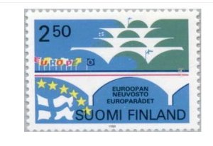 画像1: フィンランド切手　1989年　フィンランドの欧州理事会加盟40周年　1種 (1)