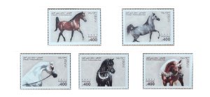画像1: シリア切手　2021年　アラビア馬　5種 (1)