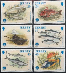 画像1: ジャージー島 切手 1998年　国際海洋年　海洋生物　魚　6種 (1)