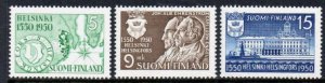 画像1: フィンランド切手 1950年　ヘルシンキ首都400年記念　3種 (1)