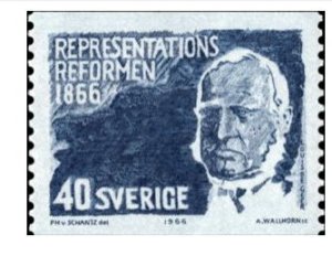画像1: スウェーデン 切手　1966年　二院制国会100年　1種 (1)