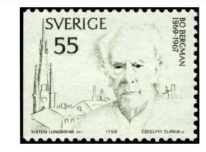 画像1: スウェーデン切手 1969年　ベリマン生誕100年　1種 (1)