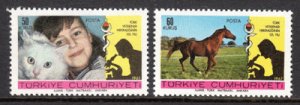 画像1: トルコ切手　1967年　獣医　ターキッシュアンゴラ　2種 (1)