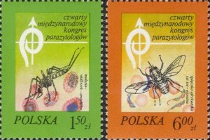 画像1: ポーランド切手　1978年　第4回国際寄生虫学会議　昆虫　2種 (1)