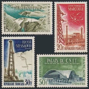 画像1: フランス切手　1959年　マルクール原子力センター　技術近代化　4種 (1)