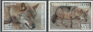 画像1: トルコ切手　2025年　オオカミ　2種 (1)