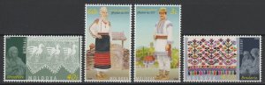 画像1: モルドバ切手　2006年　民族衣装  手工芸品　4種 (1)