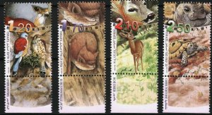 画像1: イスラエル切手　2001年　絶滅危惧種　鳥　ヘルマンリクガメ　4種 (1)