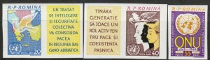 画像1: ルーマニア切手 1961年　国連15周年　3種　無目打ち (1)
