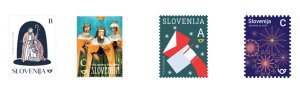 画像1: スロベニア切手　2021年　クリスマス　新年　4種 (1)