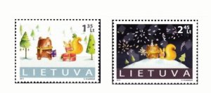 画像1: リトアニア切手 　2013年　クリスマス　2種 (1)