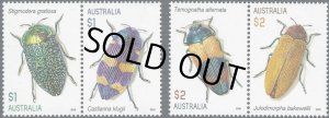 画像1: オーストラリア切手　2016年　カブトムシ　昆虫　4種 (1)